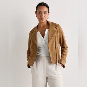 New Quince Women 100% Suede
Biker Jacket Pecan Brown
Outerwear XS